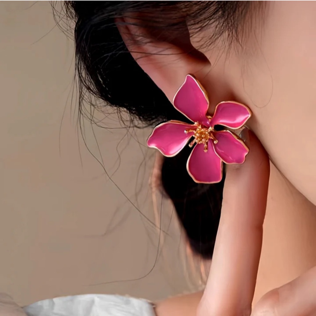 Ella Gold-Plated Rose Pink Earrings